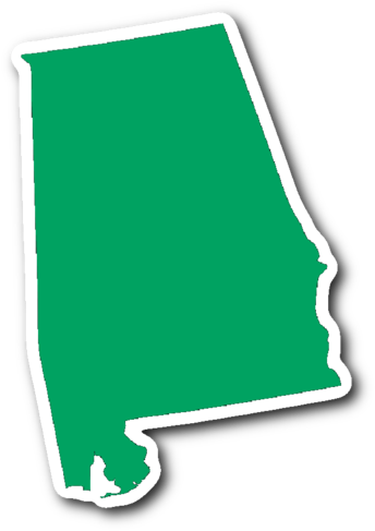 Alabama State Shape Sticker Green - Alabama State Shape Sticker Green (600x600)