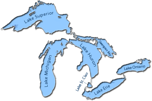 Great Lakes Map Clipart - Great Lakes Map Clipart (500x339)