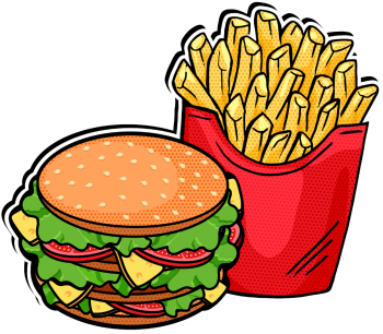 Lunch Burger Fries - Lunch Burger Fries (360x360)