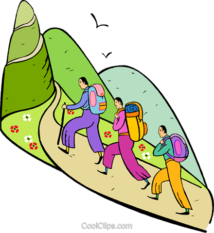 Hikers Royalty Free Vector Clip Art Illustration - Hikers Royalty Free Vector Clip Art Illustration (440x480)