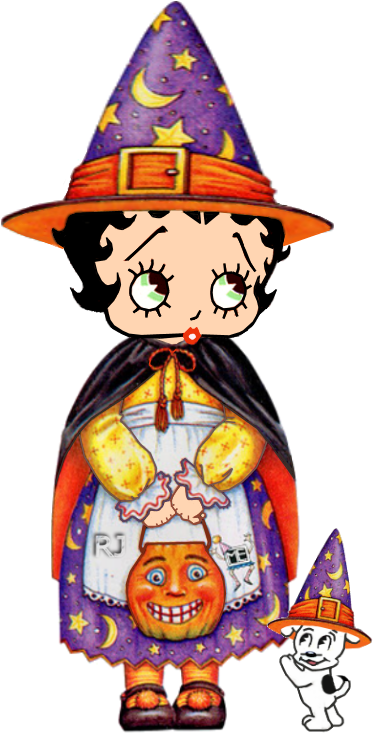 Cute Little Witch With Pudgy - Cute Little Witch With Pudgy (400x750)