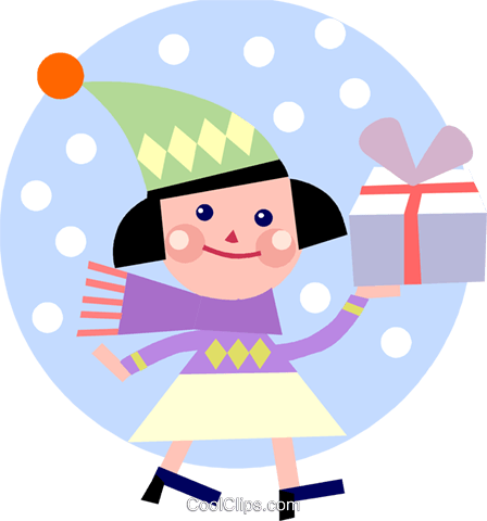 Girl Walking In The Snow Royalty Free Vector Clip Art - Girl Walking In The Snow Royalty Free Vector Clip Art (448x480)