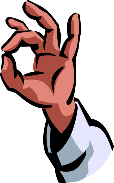 Clip Art Hand Gesture Offers Ok - Clip Art Hand Gesture Offers Ok (437x700)