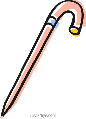 Walking Cane Royalty Free Vector Clip Art Illustration - Walking Cane Royalty Free Vector Clip Art Illustration (348x480)