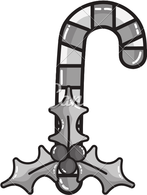 Wreath And Sweet Walking Stick Decoration - Wreath And Sweet Walking Stick Decoration (800x800)