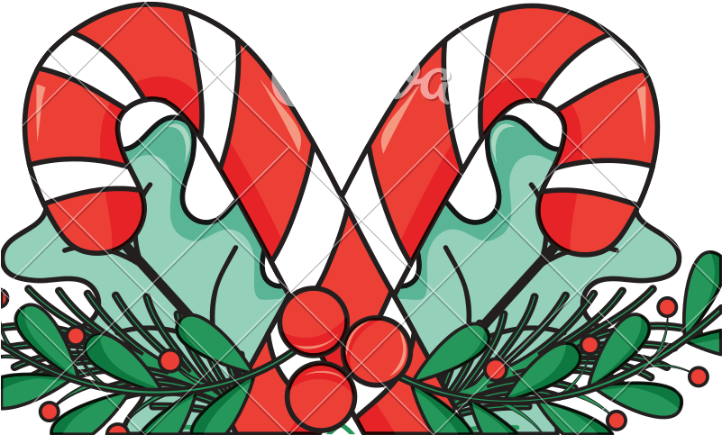 Garland With Sweet Walking Sticks Christmas Decoration - Garland With Sweet Walking Sticks Christmas Decoration (800x800)