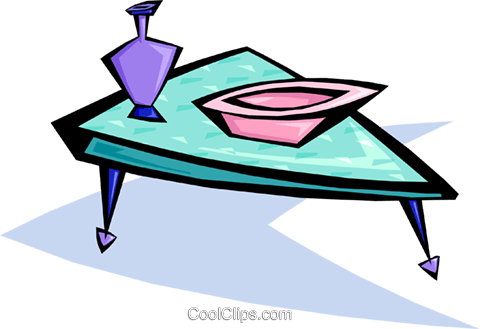 50's Style Coffee Table Royalty Free Vector Clip Art - 50's Style Coffee Table Royalty Free Vector Clip Art (480x329)