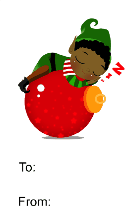 Elf With Ornament Gift Tag - Elf With Ornament Gift Tag (286x501)