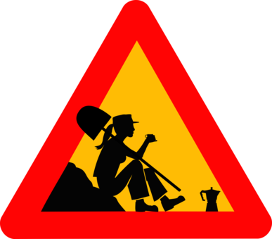 Traffic Sign Roadworks Warning Sign Symbol - Traffic Sign Roadworks Warning Sign Symbol (387x340)