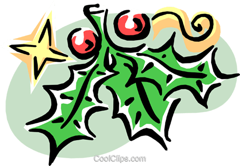 Christmas Decorations/holly Royalty Free Vector Clip - Christmas Decorations/holly Royalty Free Vector Clip (480x332)