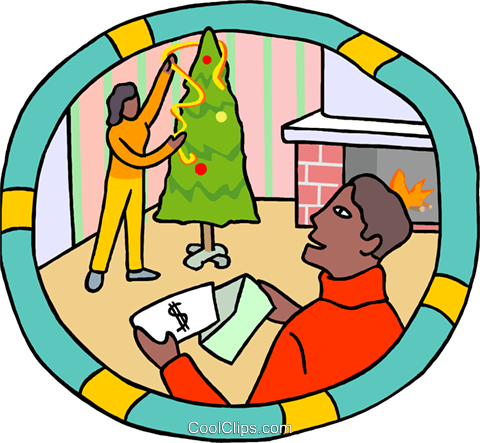 Employee Receiving Christmas Bonus Royalty Free Vector - Employee Receiving Christmas Bonus Royalty Free Vector (480x443)