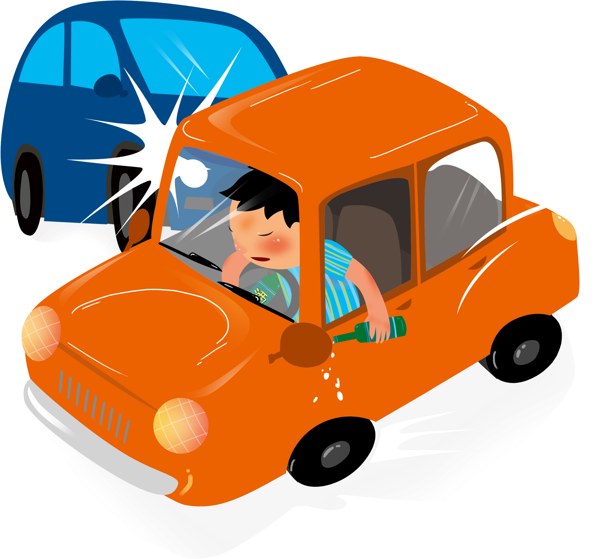 Cartoon Hand Drawn Illustration Car Accident Png And - Cartoon Hand Drawn Illustration Car Accident Png And (2000x2000)