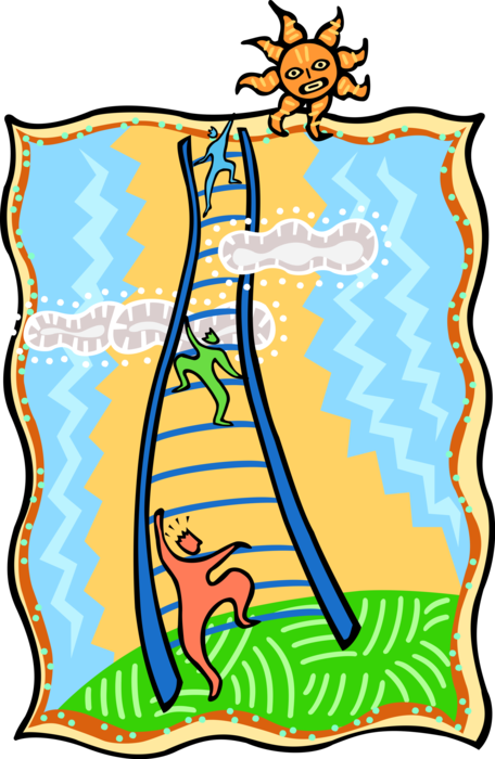 Climbing The Ladder Of Success Royalty Free Vector - Climbing The Ladder Of Success Royalty Free Vector (456x700)