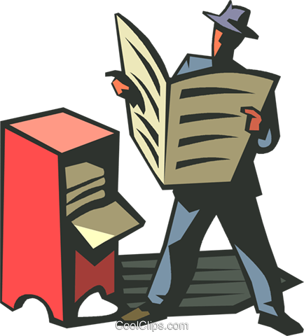 Businessman Reading A Newspaper Royalty Free Vector - Businessman Reading A Newspaper Royalty Free Vector (434x480)