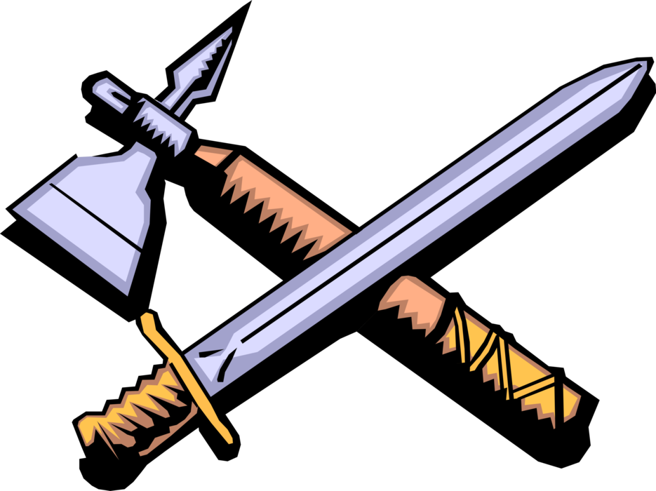 Vector Illustration Of Middle Ages Medieval Sword And - Vector Illustration Of Middle Ages Medieval Sword And (935x700)