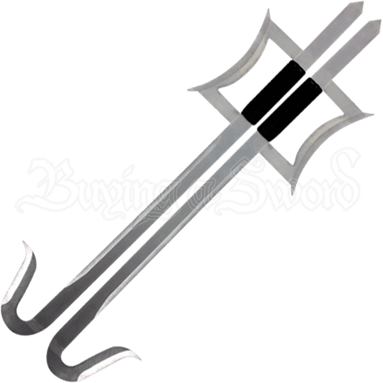 Silver Chinese Hook Swords - Silver Chinese Hook Swords (550x550)