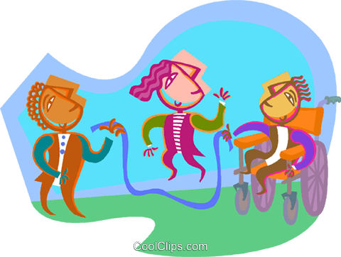 Kids Playing Jump Rope Royalty Free Vector Clip Art - Kids Playing Jump Rope Royalty Free Vector Clip Art (480x362)
