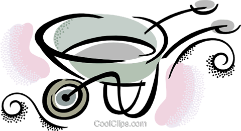 Wheelbarrow Royalty Free Vector Clip Art Illustration - Wheelbarrow Royalty Free Vector Clip Art Illustration (480x261)