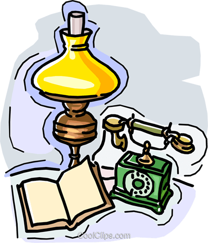 Telephone, Lamp, Address Book Royalty Free Vector Clip - Telephone, Lamp, Address Book Royalty Free Vector Clip (411x480)