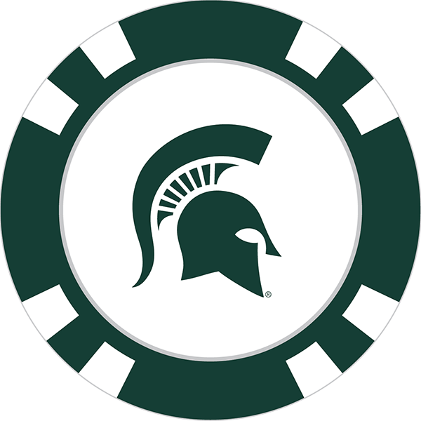 Michigan State Spartans Poker Chip Ball Marker - Michigan State Spartans Poker Chip Ball Marker (600x600)