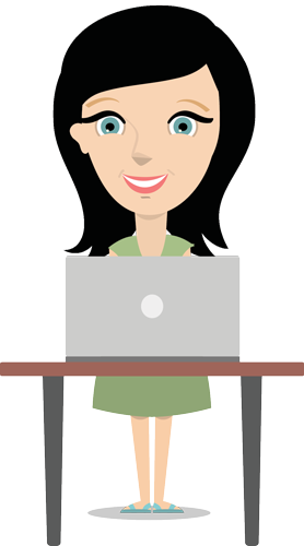 Peer Tutoring Icon Girl With Laptop - Girl Using Laptop Icon (278x500)