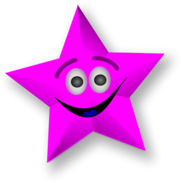 Smiling - Pink Smiling Star (600x608)