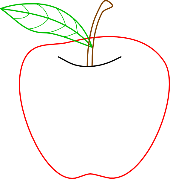 Clipart Info - Outline Of An Apple (570x599)