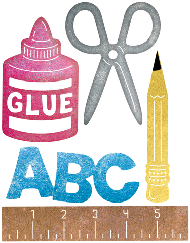Cheery Lynn Designs School Supplies Set 5 Piece Die - Cheery Lynn Designs Clb650 Die-school Supplies Set, (500x500)