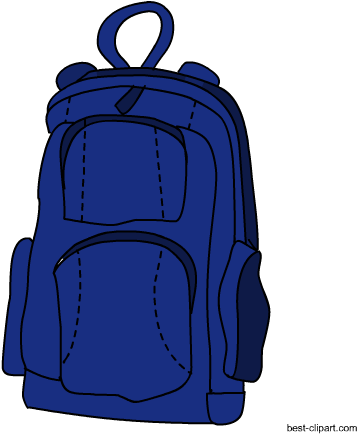 Blue School Bag, Free Clip Art - School (450x450)