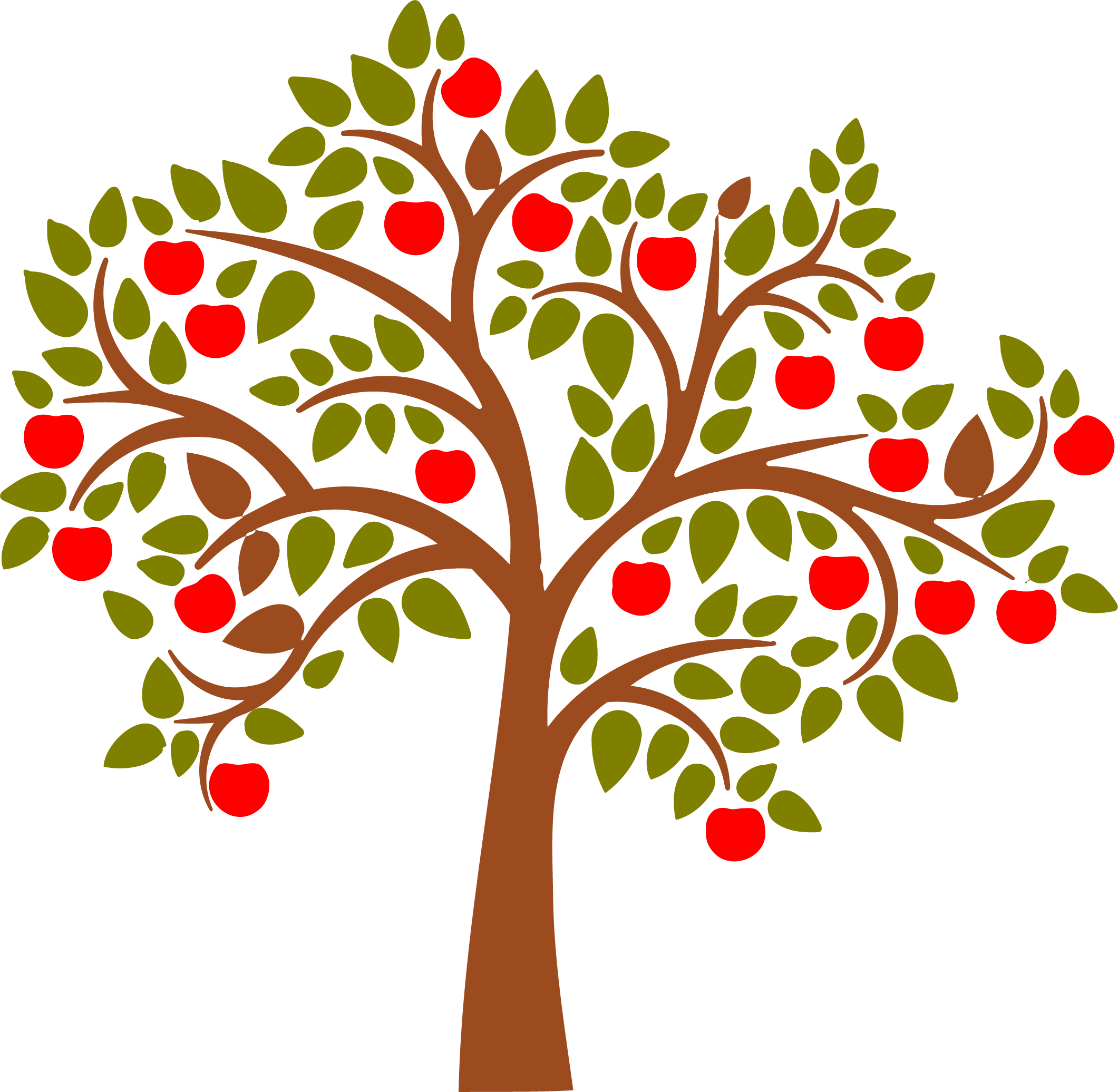 Apple Clipart Tre - Apple Tree Vector Png (2121x2072)