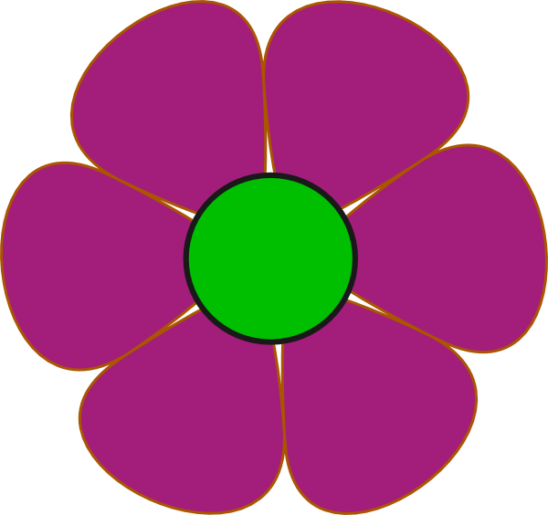 Flower Clipart Groovy - Cute Flower Clip Arts (600x564)
