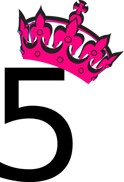 Pink Tilted Tiara And Number 5 Clip Art At Clker - Number 2 In Pink (408x599)