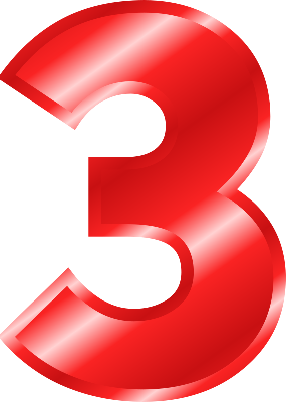 Number - Red Number 3 Png (1710x2400)