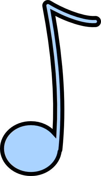 Blue Music Note Clip Art - Clip Art (342x597)