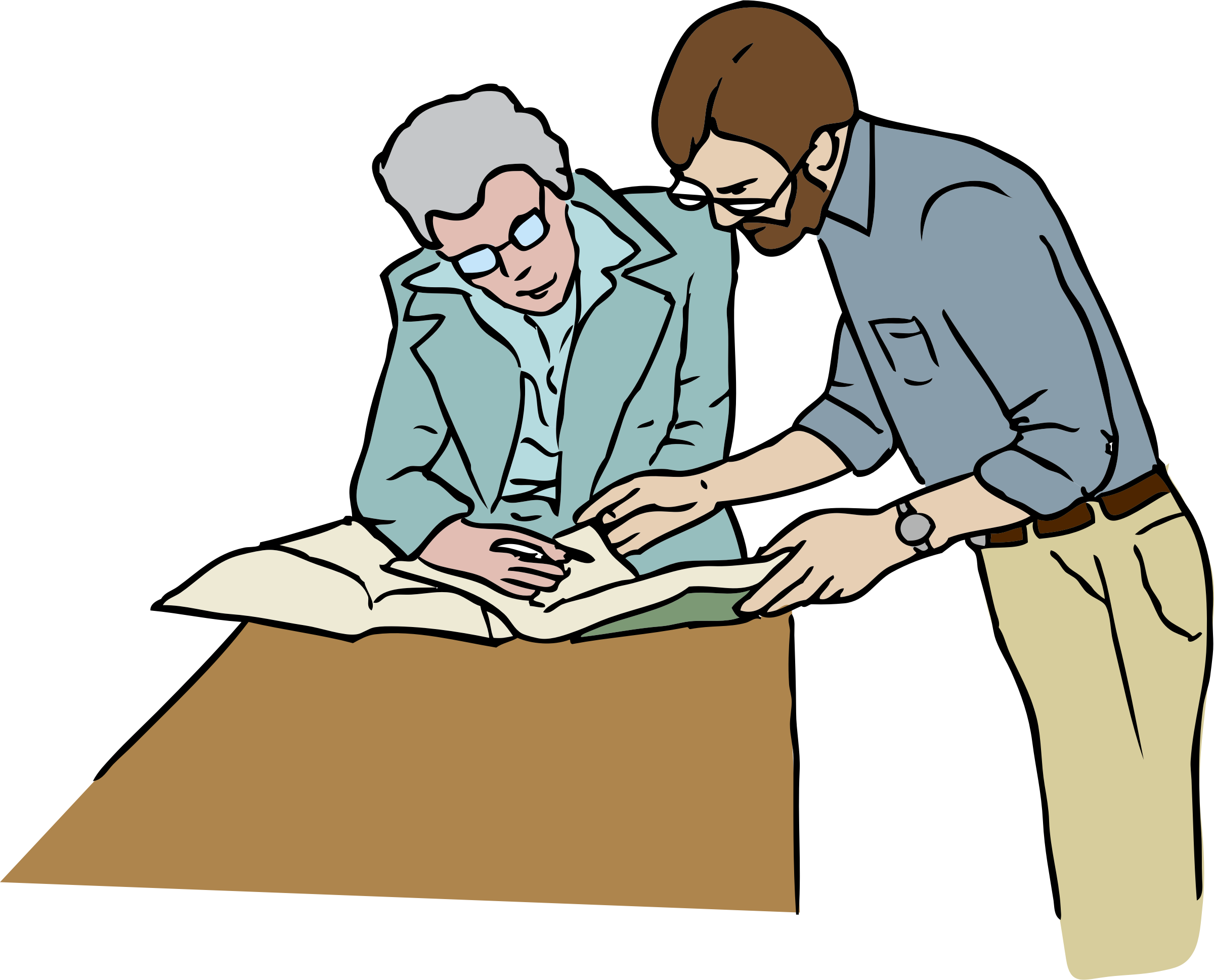 Clipart Reference Desk - Working In Office Clip Art (2400x1938)