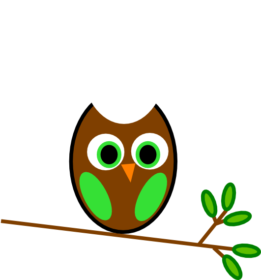 Brown Green Owl Clip Art At Clker - Owl Clip Art (600x568)