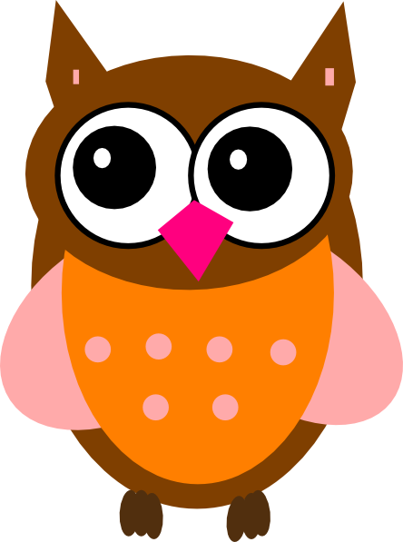 One Pink Owl Clip Art At Clker - Owls Vector Clip Art (444x597)