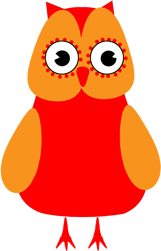 Owl Clip Art - Cartoon Orange Owl (613x886)