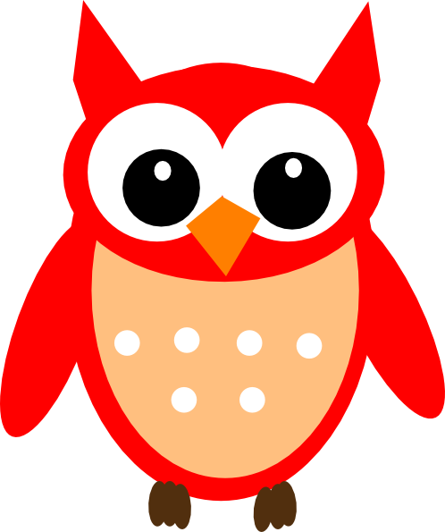 Red Hoot Owl Clip Art At Clker - Owl Clipart Red (498x595)