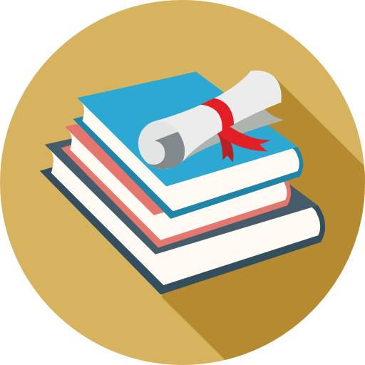 Books With Diploma On Top Icon - Iconos Libros (512x512)