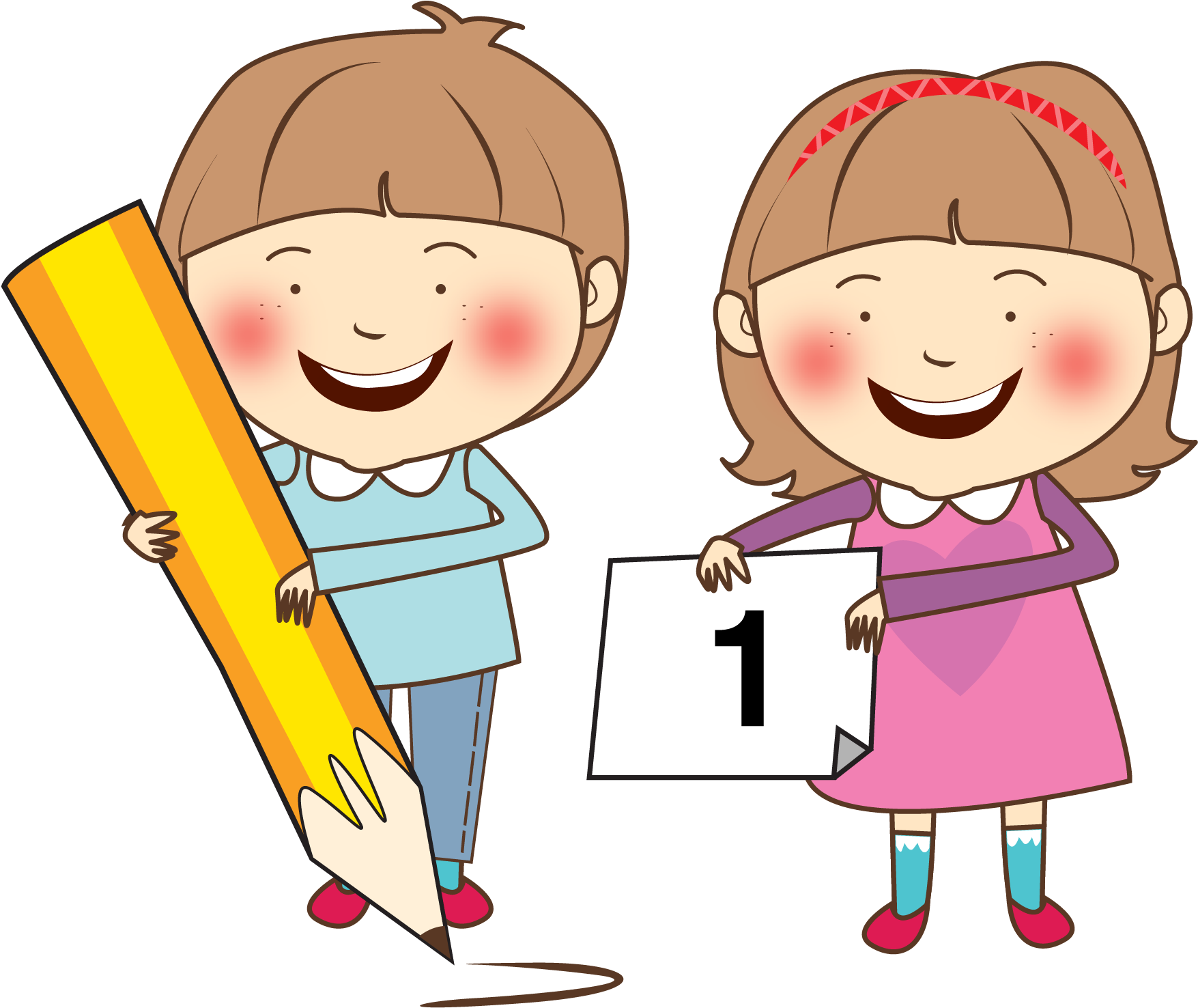 Child Study Skills Learning Clip Art - Happy Child Vector (2083x2083)