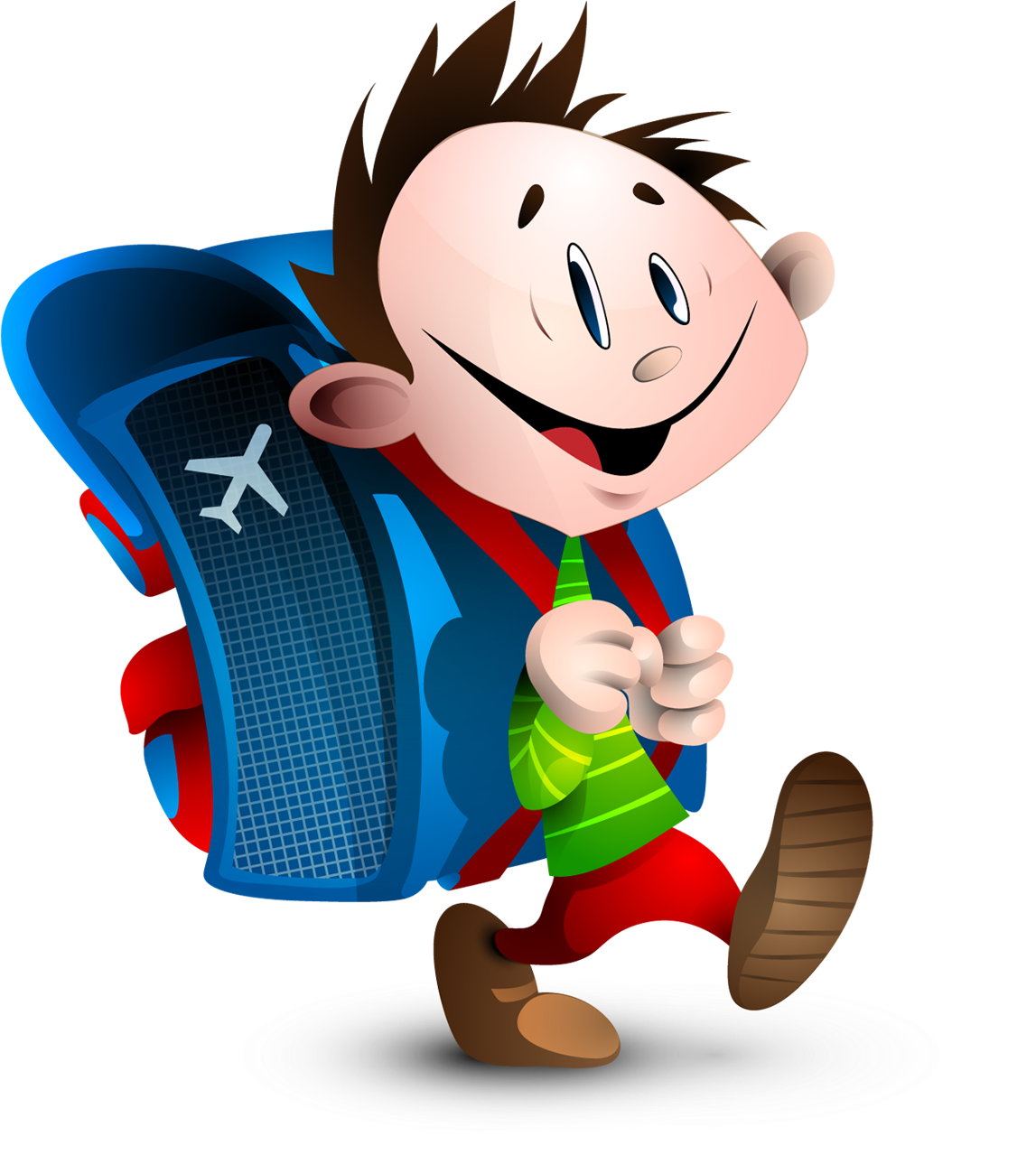 Animation Child School Clip Art - Cartoon Character Boy Walking Png (2000x2000)