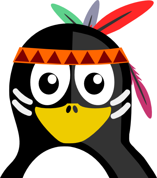 Native American Penguin Shower Curtain (522x594)