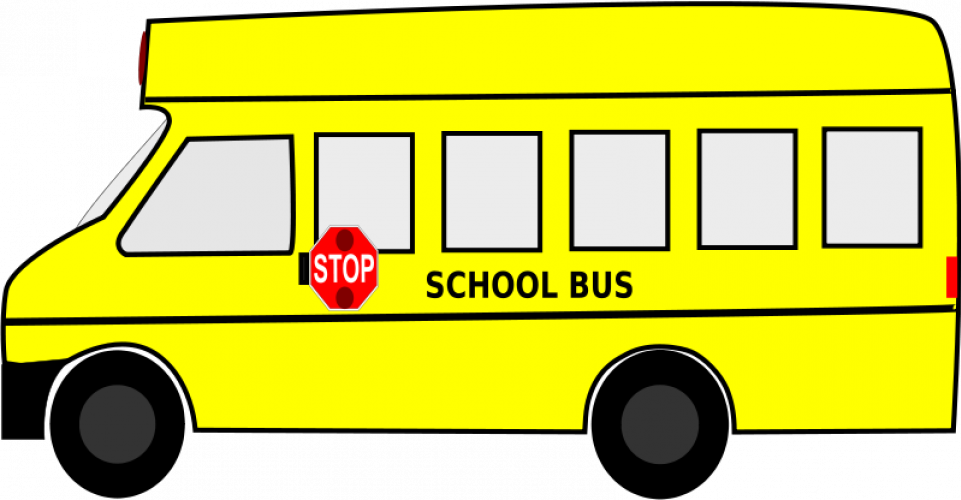 School Building Vector Illustration - Bus Clip Art (961x500)