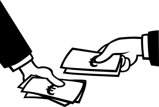 Paying In Euros Clipart - Pay Black And White (512x347)