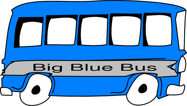 Ig Blue Bus Clip Art - Big Blue Bus Clipart (600x340)