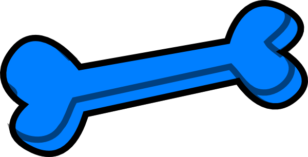 Blue Single Bone Clip Art At Clker - Bone Blue (600x306)