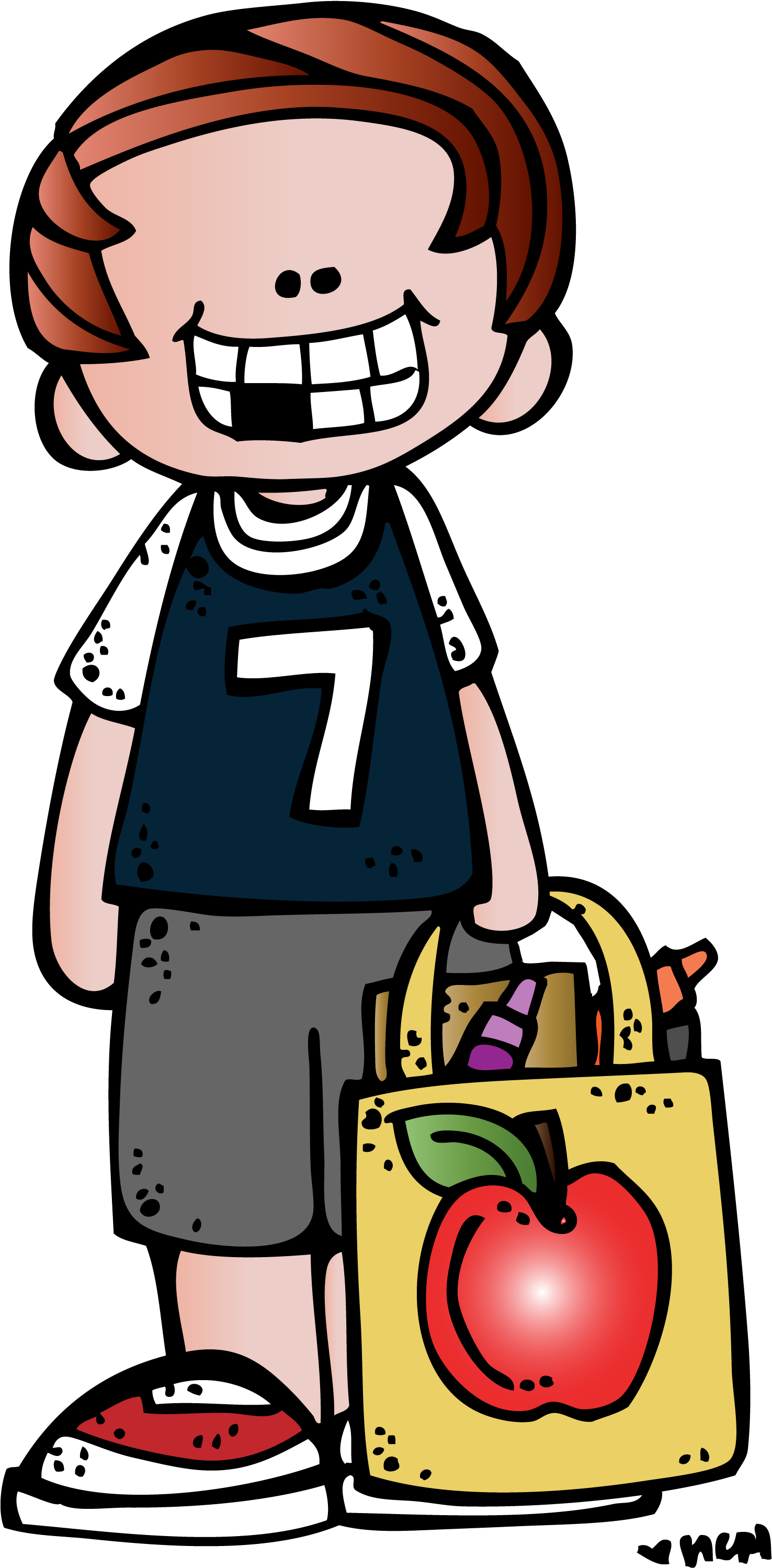Melonheadz School Supplies Clipart - Melonheadz Boy Clipart (1491x3000)