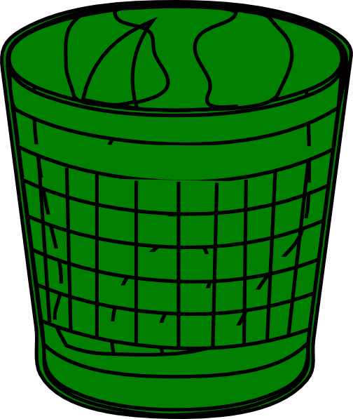 Green Trash Bin Clip Art - Trash Can Clip Art (504x597)