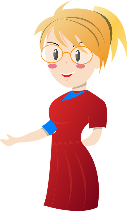 School Blonde, Teacher, Woman, Female, School - Clipart Woman Teacher (434x720)